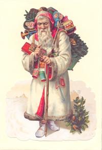 Kort - Glansbillede Julemand i hvidt